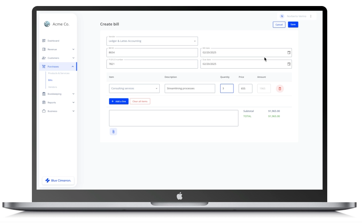 Bills / expense tracking preview