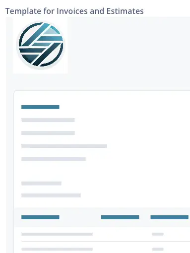 A screenshot showing where the custom logo goes on invoices and the customizable accent color for invoices